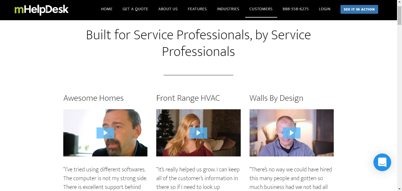 Client Service Reviews at mHelpDesk